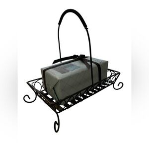 Elegant Black Metal Basket with Soap
